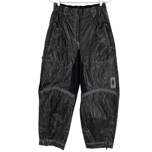 FP Movement Women Rough Rider Rich Black Elastic Parachute Tyvek Pants Sz S NWOT - Picture 1 of 13